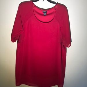 Torrid size 1 women’s sheer deep pink blouse